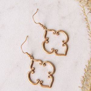 Goldtone Quatrefoil Drop Earrings